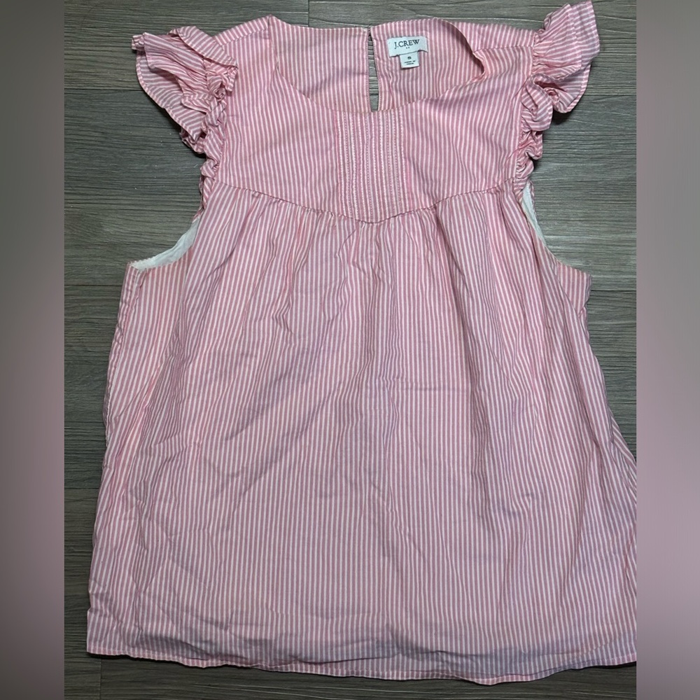 Striped, ruffled sleeve top